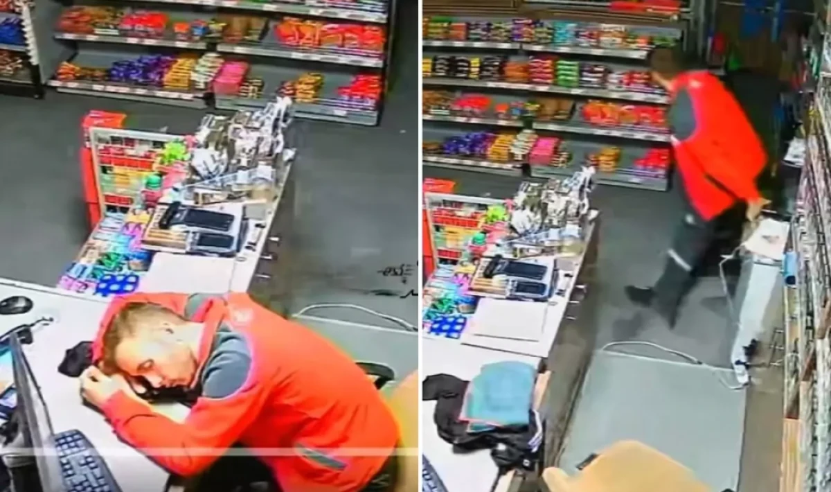 Benzin İstasyonunda Uyuyakalan Çalışan Sosyal Medyada Gündem Oldu