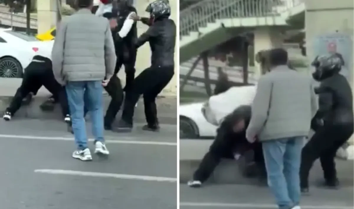 Bostancı Köprüsü’nde Motorcu Kavgası Kameralara Yansıdı