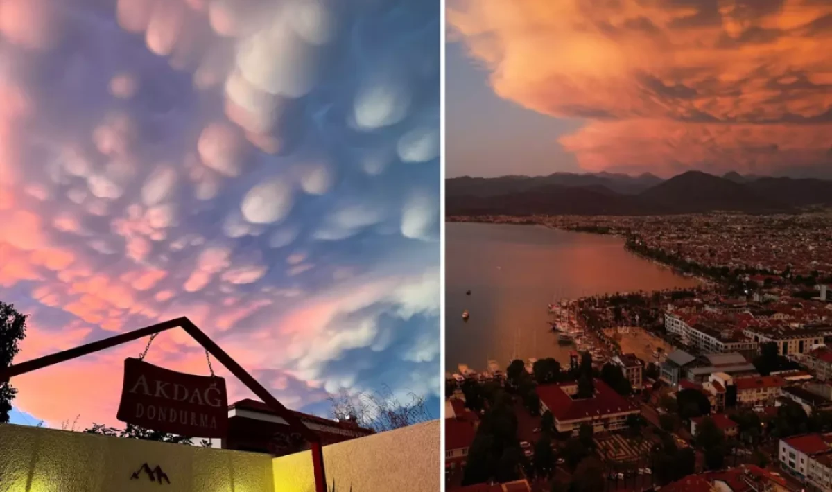 Fethiye’de Nadir Görülen “Mammatus Bulutları” Ortaya Çıktı