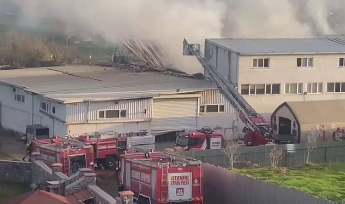 Kauçuk fabrikasında yangın! Dumanlar gökyüzünü kapladı, çok sayıda ekip sevk edildi