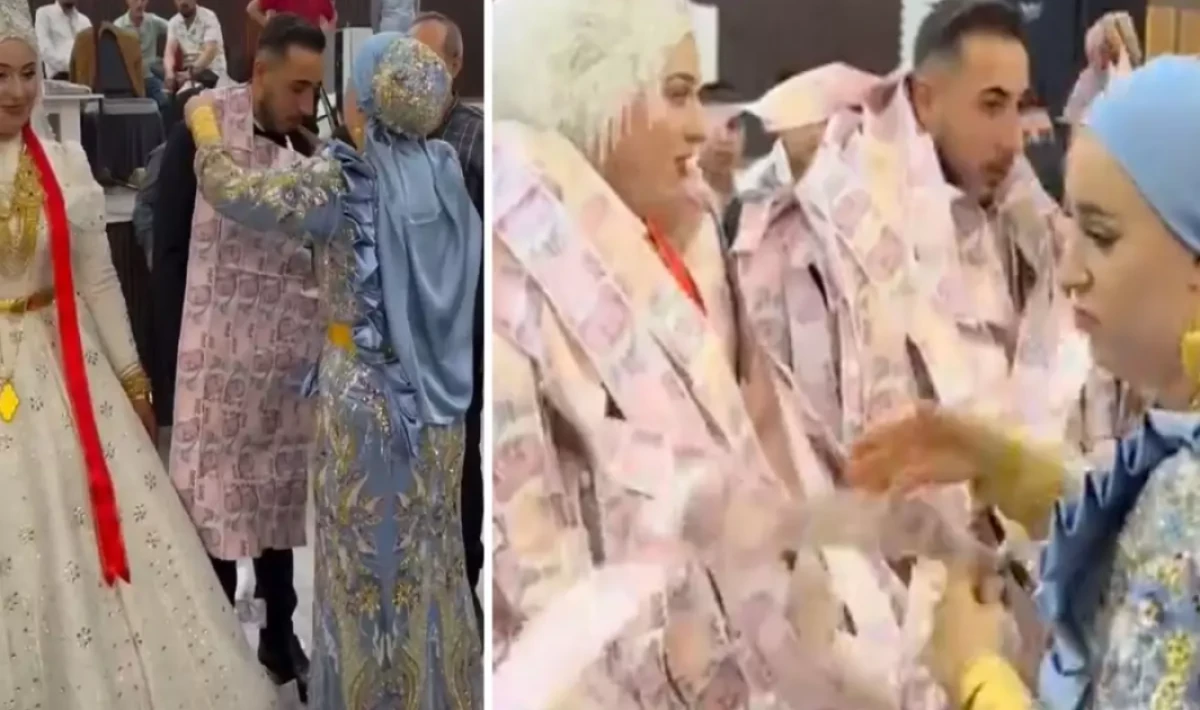 Mardin’de Takı Töreninde Görsel Şölen: 200 TL’lik Banknotlardan Yelek