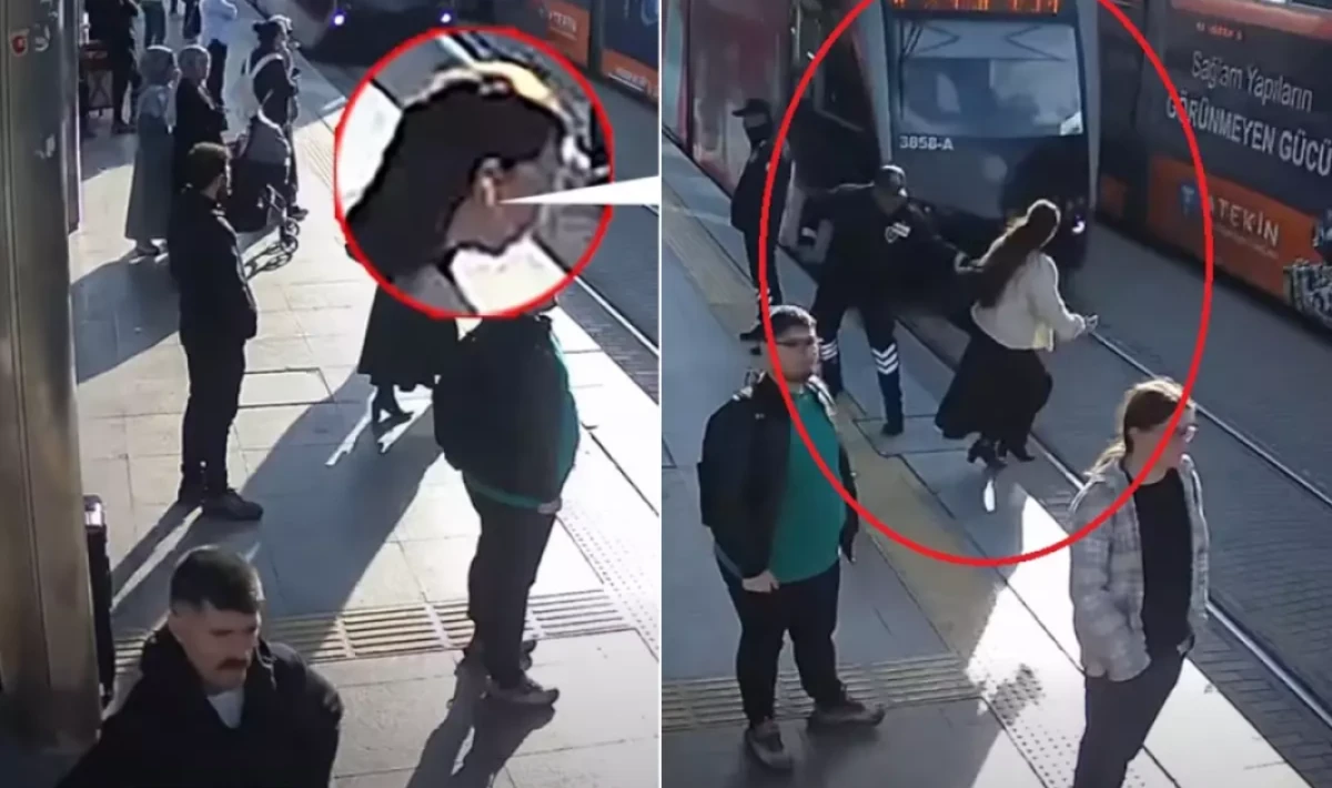 Tramvayın Altında Kalmaktan Güvenlik Görevlisi Son Anda Kurtarıldı